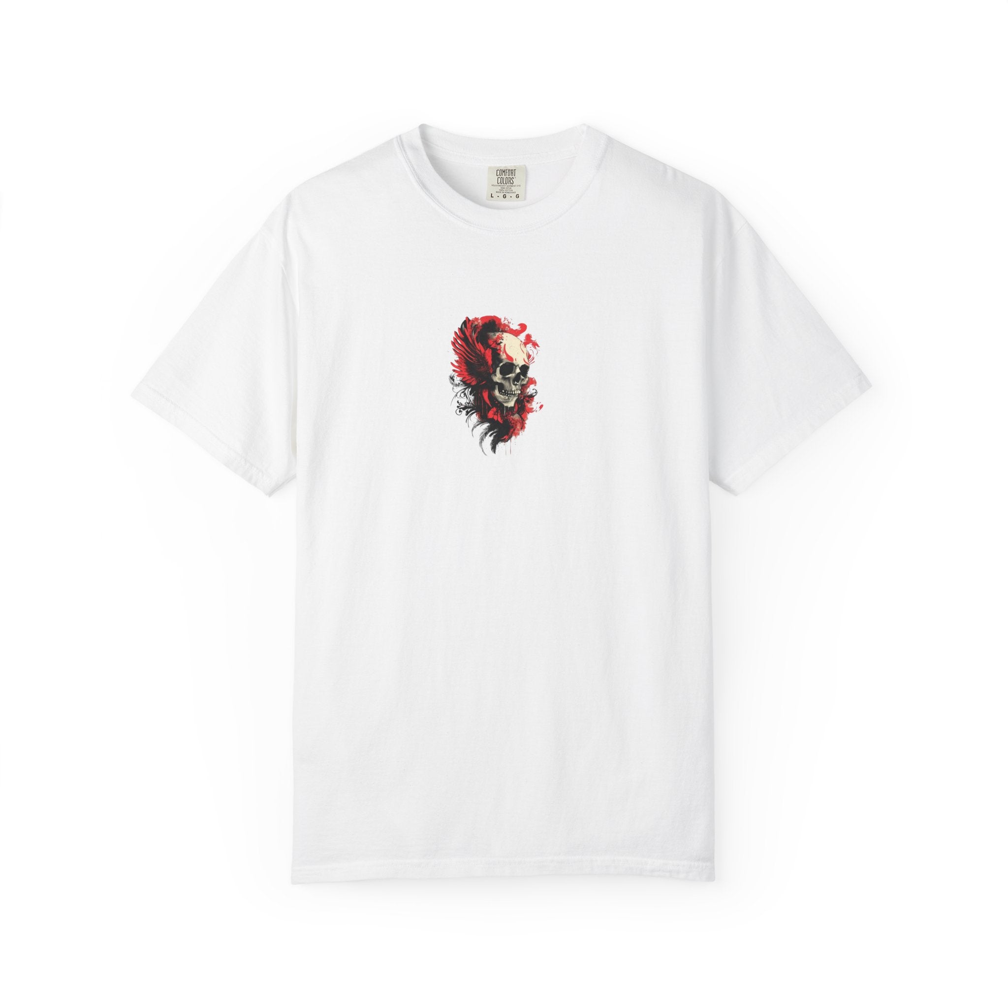 Bold Graphic T-shirt with Skull and Rose Design, Unisex Vintage Tee, Edgy Streetwear, Gift for Music Lovers, Halloween Apparel