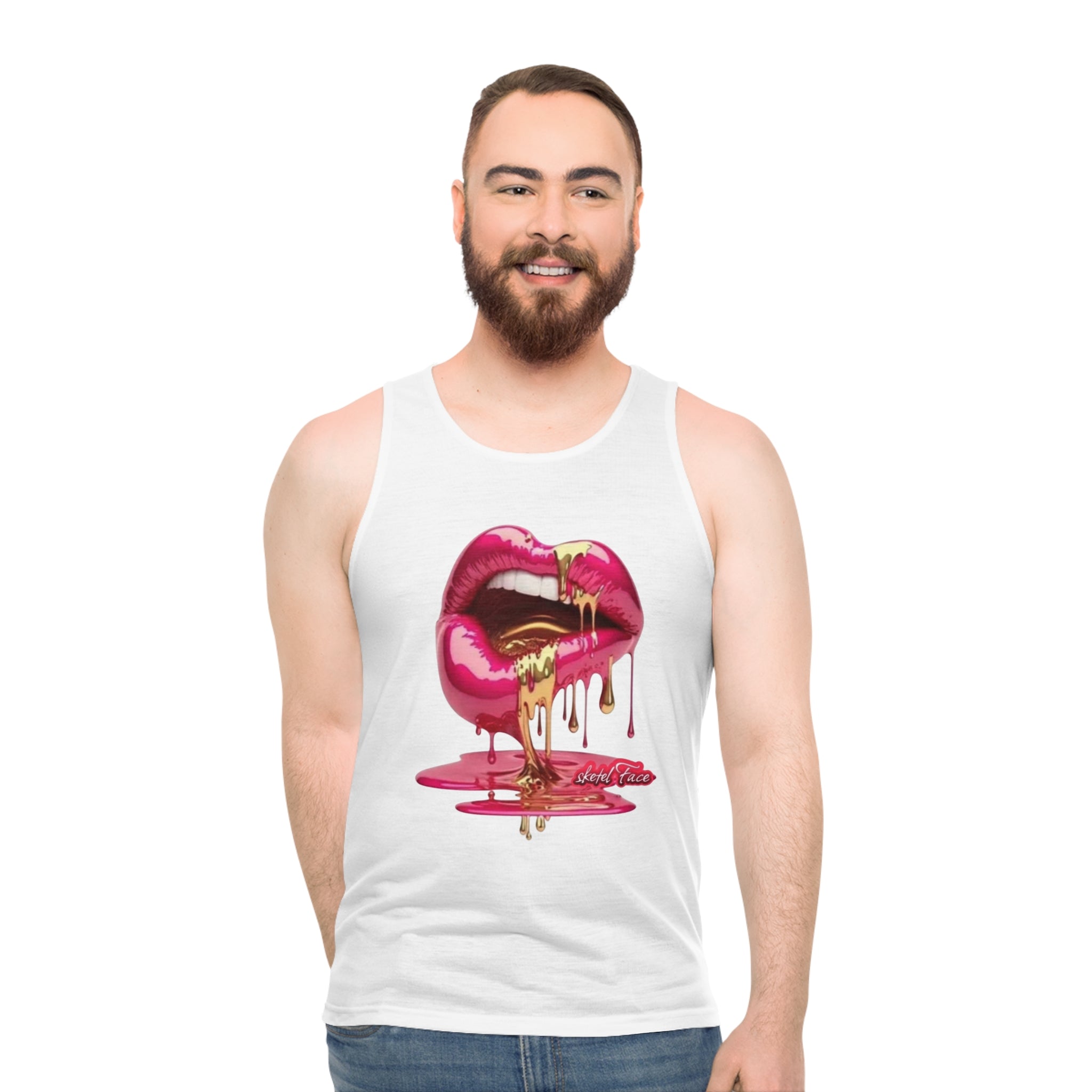 Bold Lip Design Unisex Tank Top, Graphic Tee, Summer Fashion, Beachwear, Gift for Her